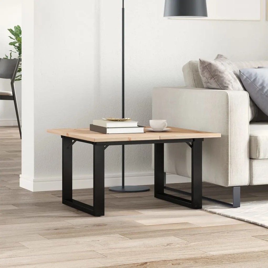 vidaXL Τραπεζάκι Σαλονιού Πλαίσιο Ο 60x60x40εκ Μασίφ Πεύκο/Ατσάλι