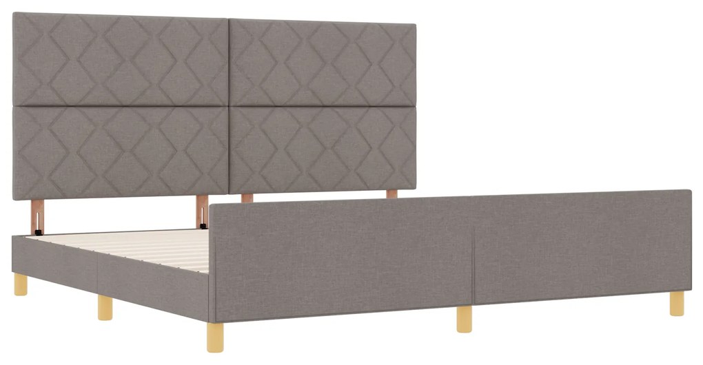 vidaXL Σκελετός Κρεβατιού με κεφαλάρι Taupe 200 x 200 cm ύφασμα