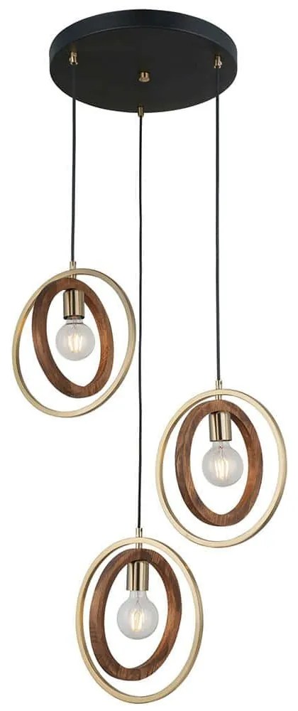 Φωτιστικό Οροφής Feno 341LCA1173 55x180cm 3xE27 40W Brown-Gold Opviq