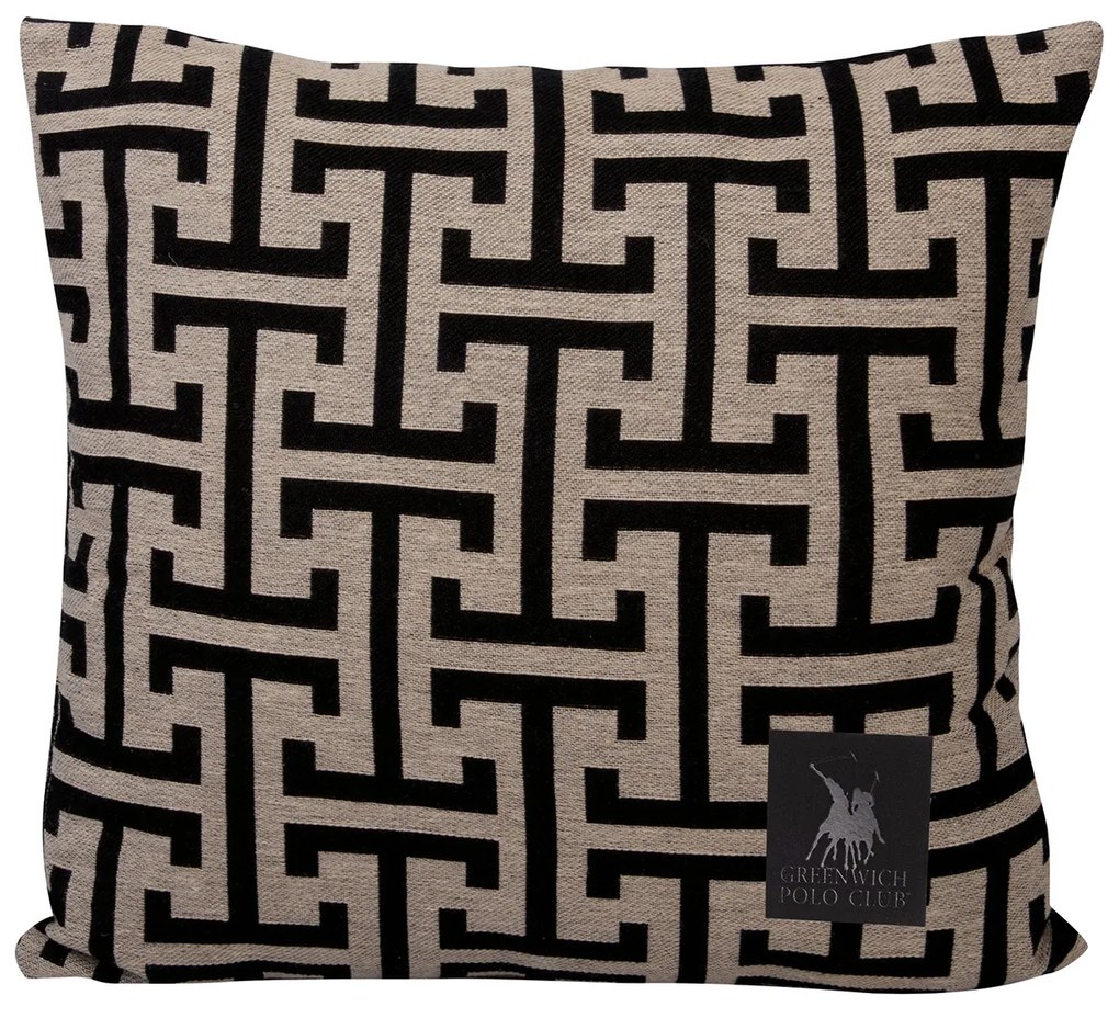 Διακοσμητικό Μαξιλάρι (40x40) Greenwich Polo Club 3902 Beige-Black