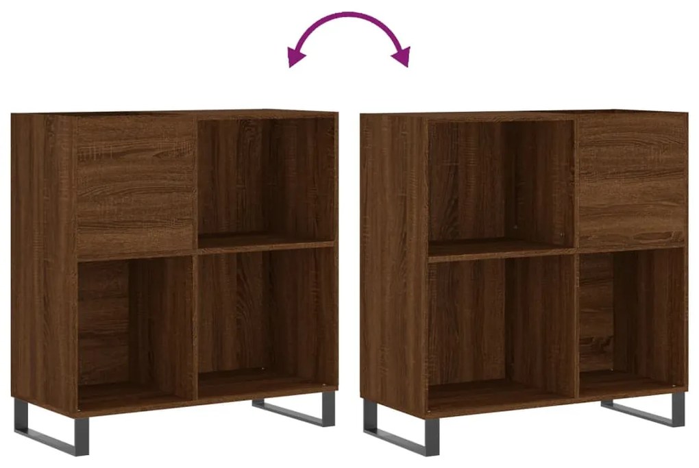 vidaXL Δισκοθήκη Καφέ Δρυς 84,5 x 38 x 89 εκ. από Επεξεργασμένο Ξύλο