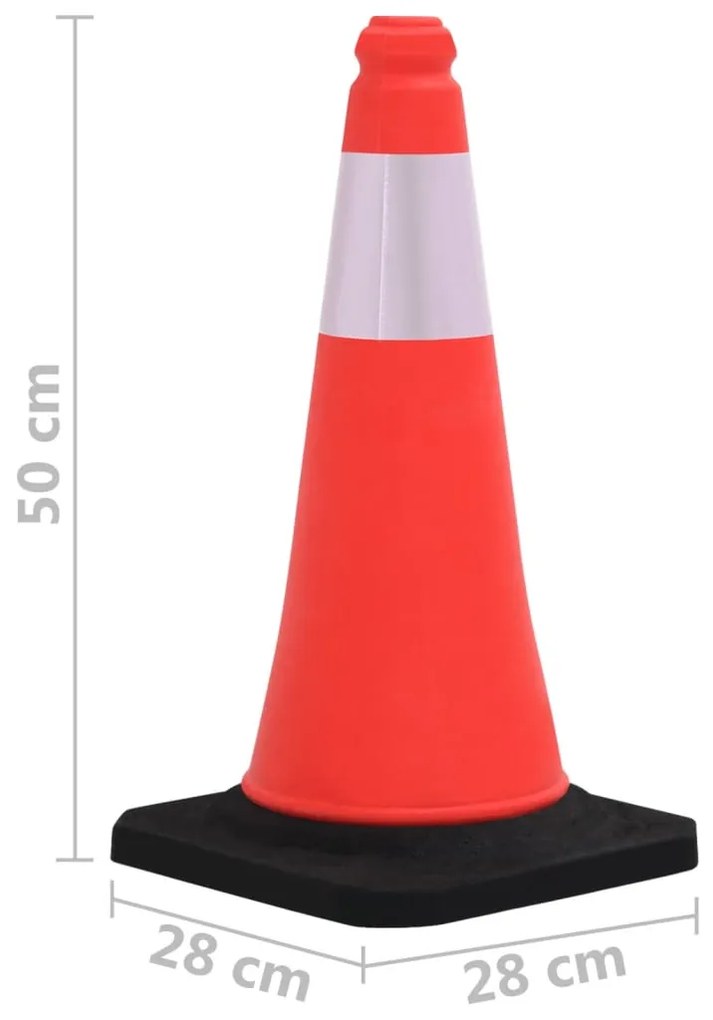 vidaXL Κώνοι Σήμανσης Ανακλαστικοί με Βαριά Βάση 4 τεμ. 50 εκ.