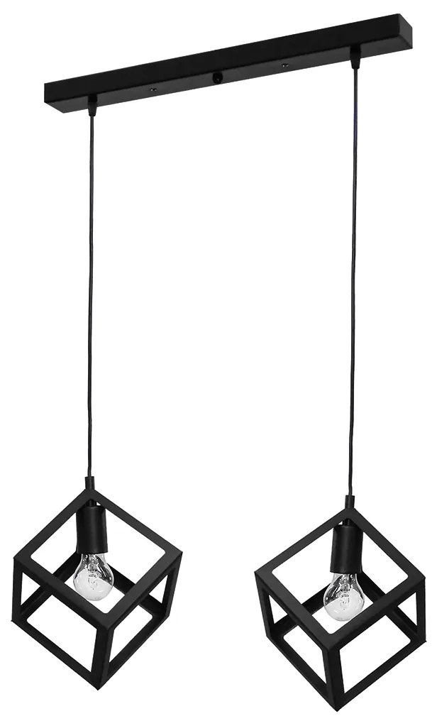 Φωτιστικό Οροφής Δίφωτο Heronia Kyvos 34-0054 Black