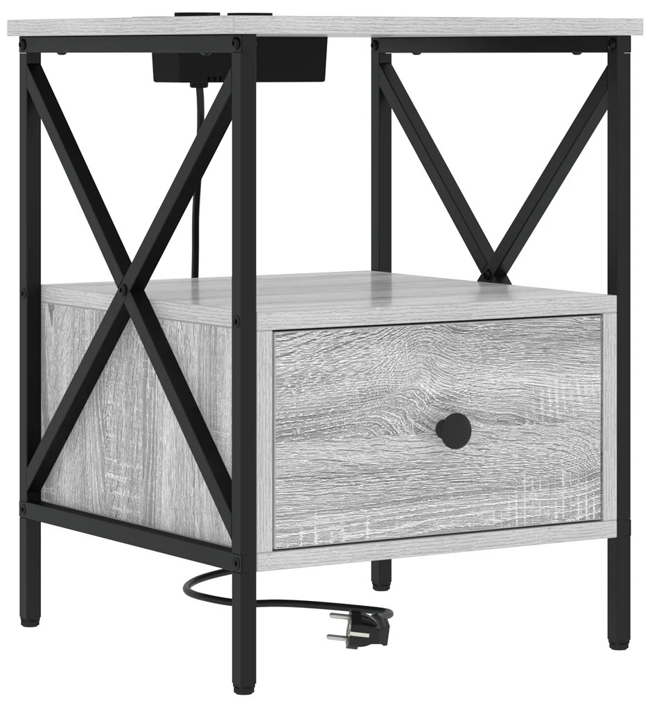 vidaXL Κομοδίνο Γκρι sonoma 41.5 x 40.5 x 55 εκ. Επεξεργασμένο ξύλο