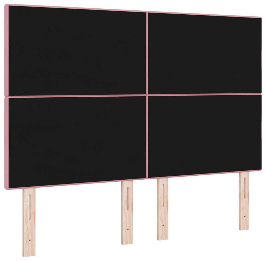vidaXL Κεφαλάρι Επιτοίχιο με κεφαλάρι Ροζ 160 cm Βελούδο