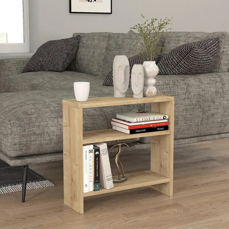Megapap Τραπεζάκι Βοηθητικό Silvanus Sapphire Oak 51x17,5x49εκ.
