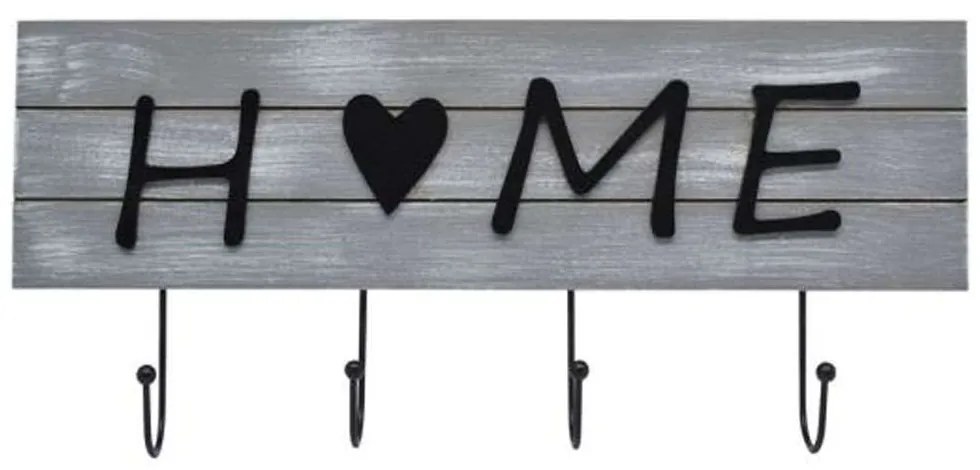 Κρεμάστρα 4 Θέσεων Home 821150 40x4,5x19cm Grey-Black Ankor Wood