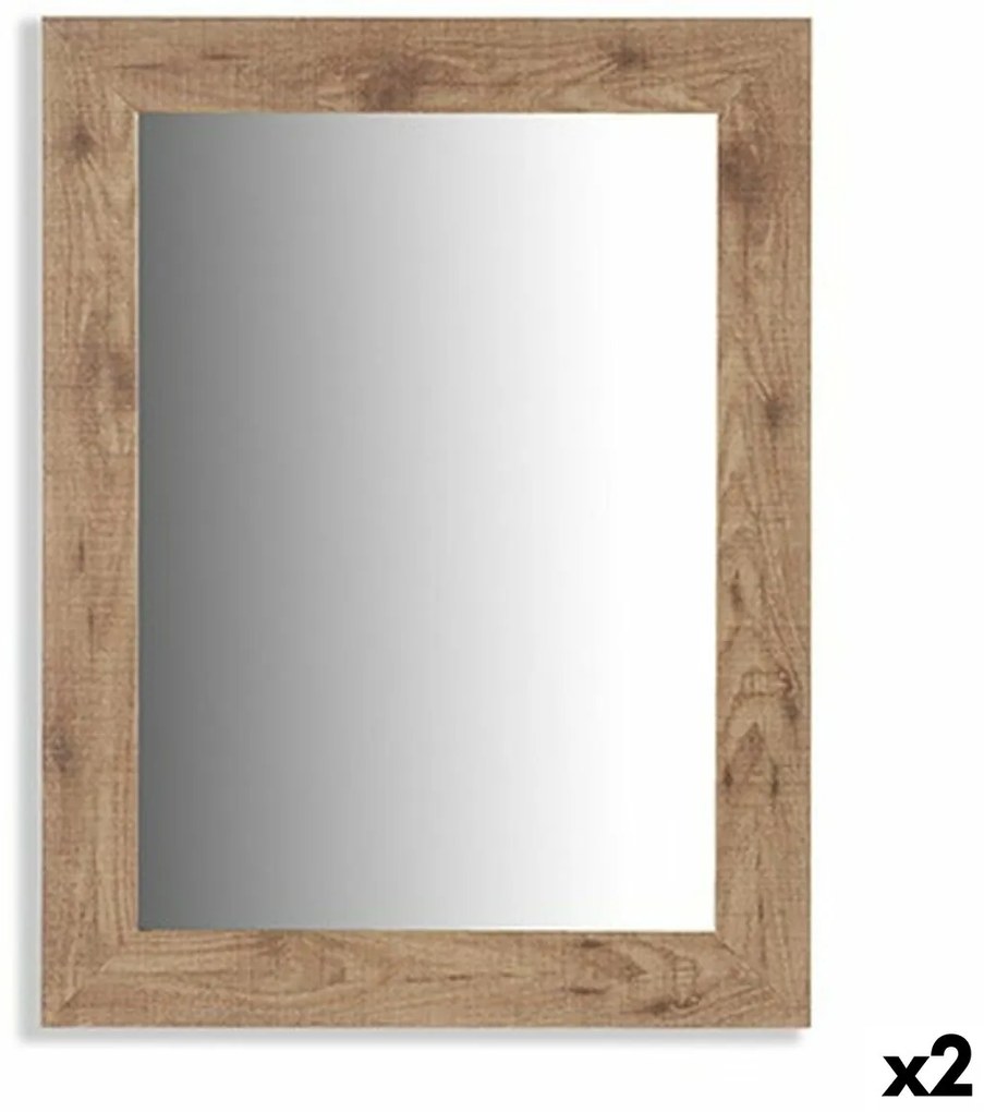 Τοίχο καθρέφτη Gift Decor Καφέ 66 x 85 x 2 cm 64,5 x 84,5 x 1,5 cm Ορθογώνιο (x2)