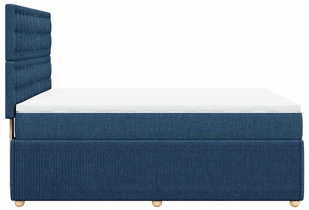 vidaXL Κρεβάτι Boxspring με Στρώμα Μπλε 140x200 εκ. Υφασμάτινο