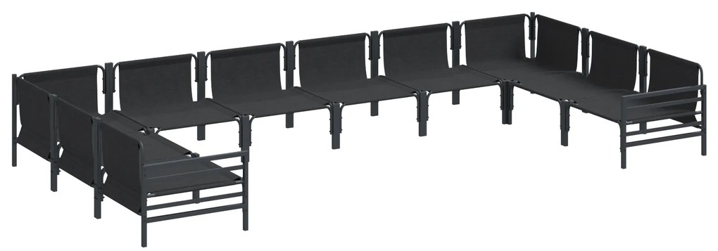 vidaXL Σετ Καναπέ Κήπου 10 pcs Ανθρακί Ατσάλι