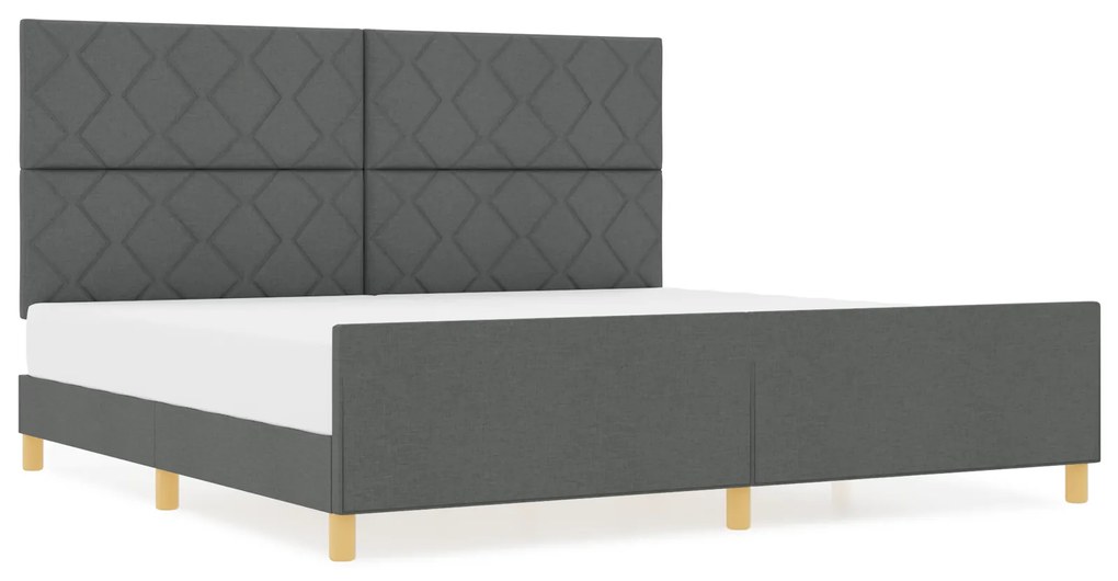 vidaXL Κρεβάτι Σκελετός Σκούρο Γκρι 200x200 εκ. Υφασμάτινο