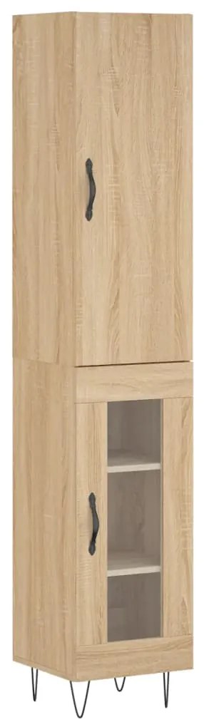 vidaXL Μπουφές Sonoma δρυς 34,5 x 34 x 180 εκ. από Επεξεργασμένο Ξύλο