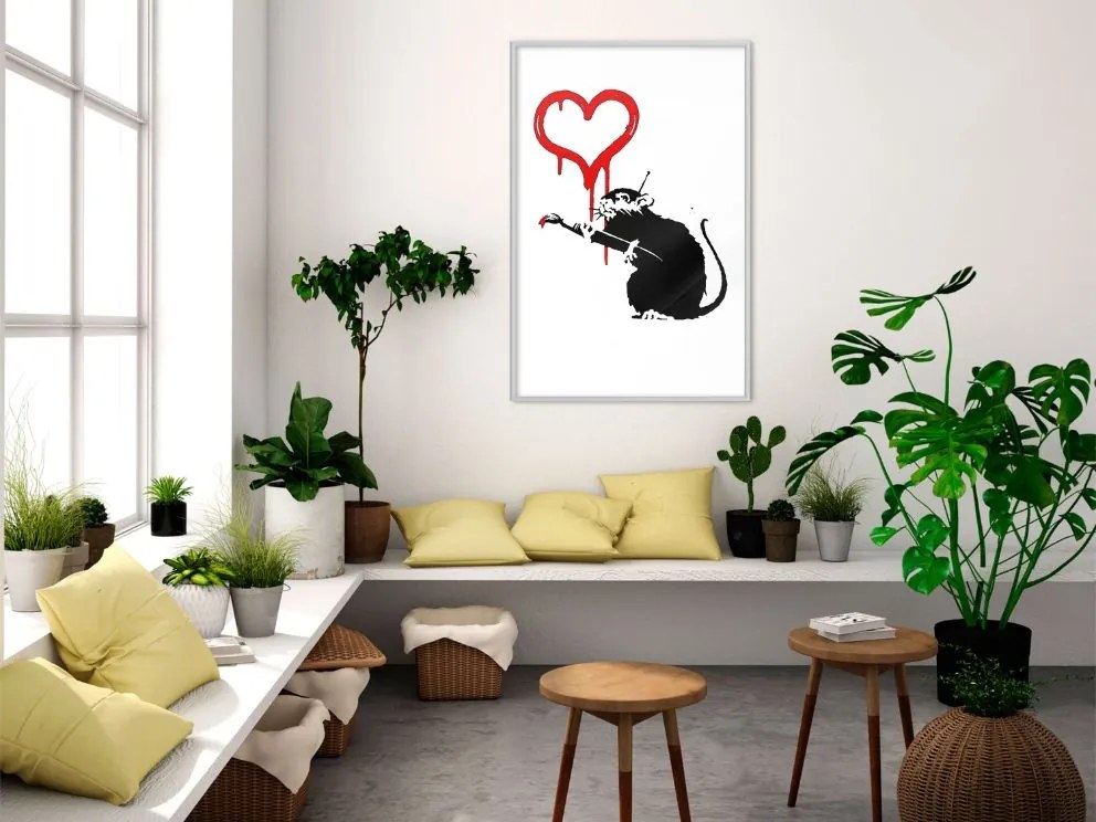 Αφίσα - Banksy: Love Rat - 20x30 - Χρυσό - Χωρίς πασπαρτού