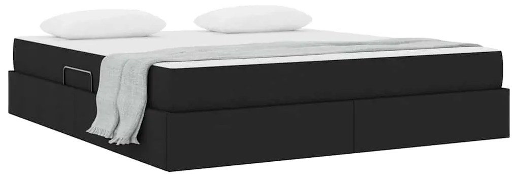 vidaXL Κρεβάτι με αποθηκευτικό χώρο και στρώμα Μαύρο 160 x 200 cm