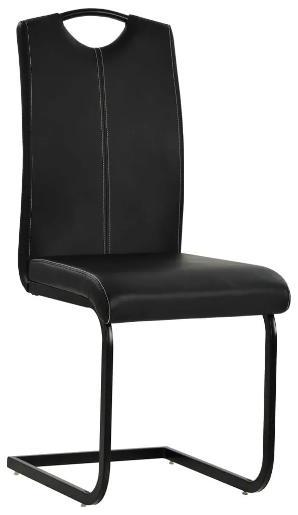 vidaXL Καρέκλες Τραπεζαρίας «Πρόβολος» 4 τεμ. Μαύρες Συνθετικό Δέρμα