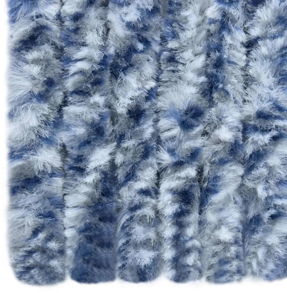 vidaXL Σήτα - Κουρτίνα Πόρτας Μπλε / Λευκό 120 x 220 εκ. από Σενίλ