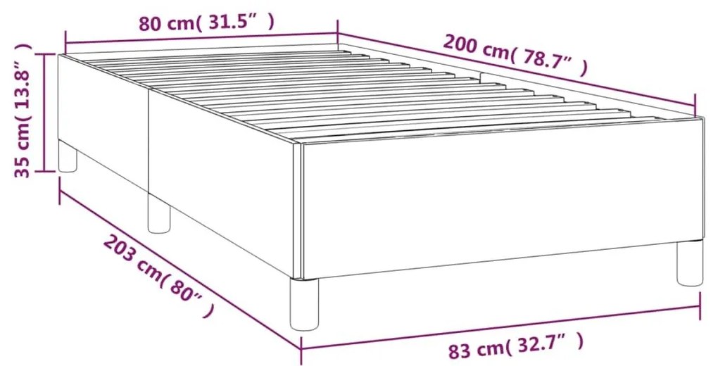 Πλαίσιο κρεβατιού χωρίς στρώμα Κρέμα 80x200 cm Ύφασμα - Κρεμ