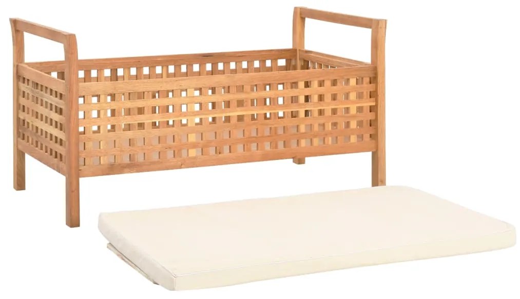 vidaXL Πάγκος με Αποθηκευτικό Χώρο 93 x 49 x 49 εκ Μασίφ Ξύλο Καρυδιάς