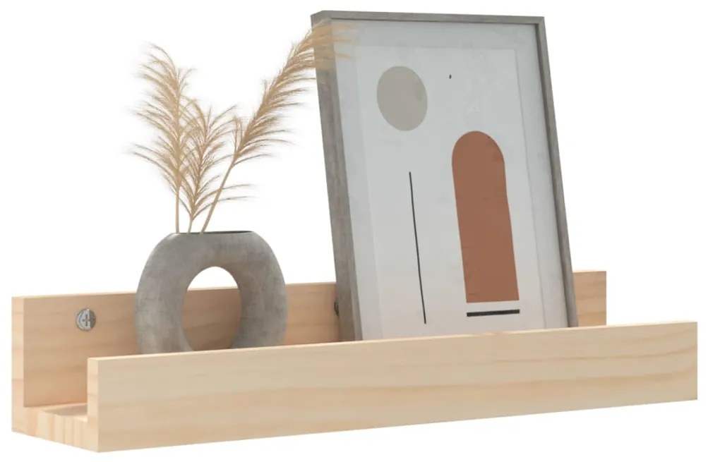 vidaXL Ράφια Τοίχου 2 τεμ. 50 x 12 x 9 εκ. από Μασίφ Ξύλο Πεύκου