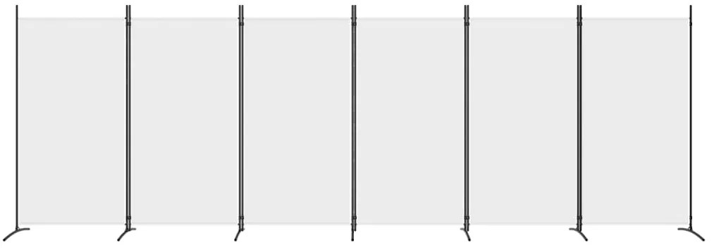 vidaXL Διαχωριστικό Δωματίου με 6 Πάνελ Λευκό 520 x 180 εκ. από Ύφασμα