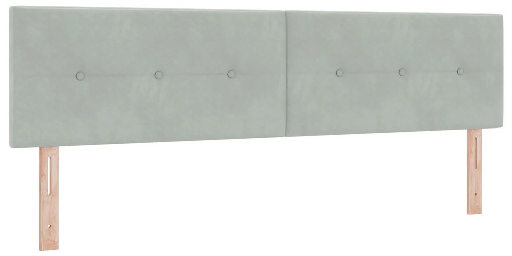 vidaXL LED Κεφαλάρι Button Tufted Ανοιχτό Γκρι 180 εκ Βελούδο