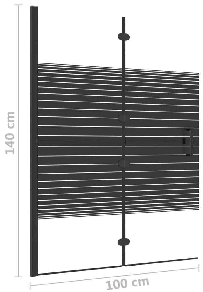 vidaXL Καμπίνα Μπανιέρας Πτυσσόμενη Μαύρη 100 x 140 εκ. από ESG