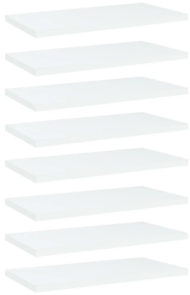 Ράφια Βιβλιοθήκης 8 τεμ. Λευκά 40x20x1,5 εκ. από Μοριοσανίδα - Λευκό