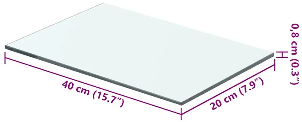 vidaXL Ράφι Πάνελ Διάφανο 40 x 20 εκ. Γυάλινο