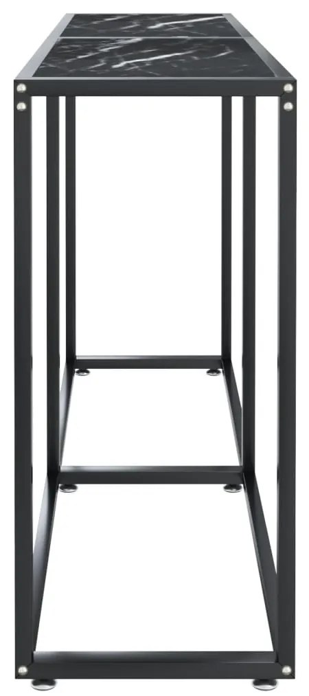 vidaXL Τραπέζι Κονσόλα Μαύρο Όψη Μαρμάρου 140x35x75,5 εκ. Ψημένο Γυαλί