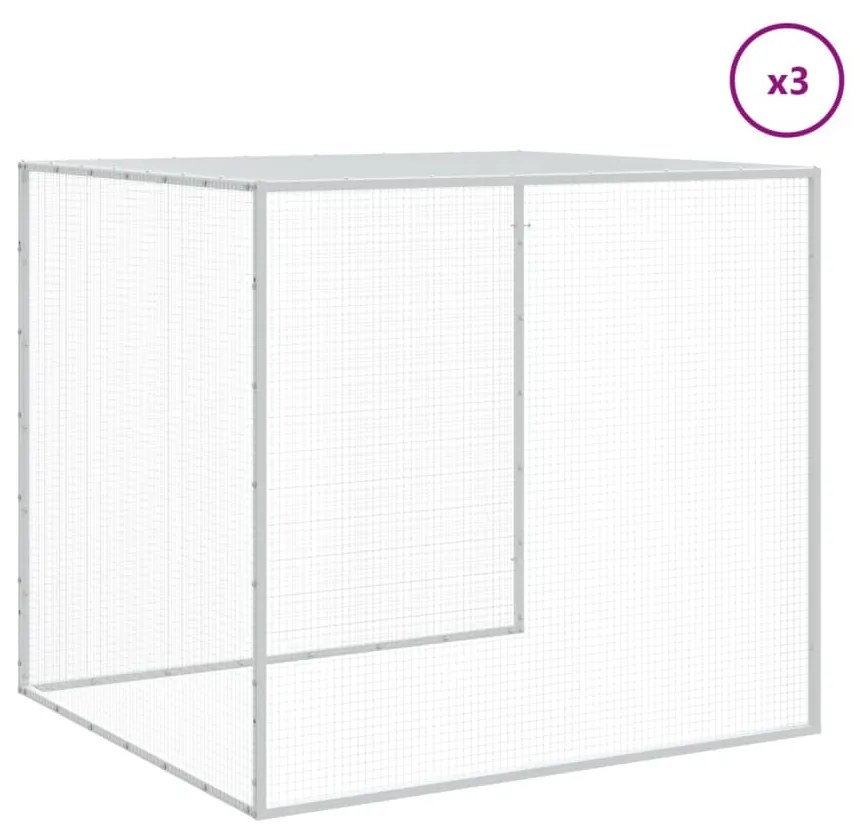 vidaXL Κοτέτσι - Κλουβί με Στέγη Αν. Γκρι 403x98x90 εκ. Γαλβαν. Ατσάλι