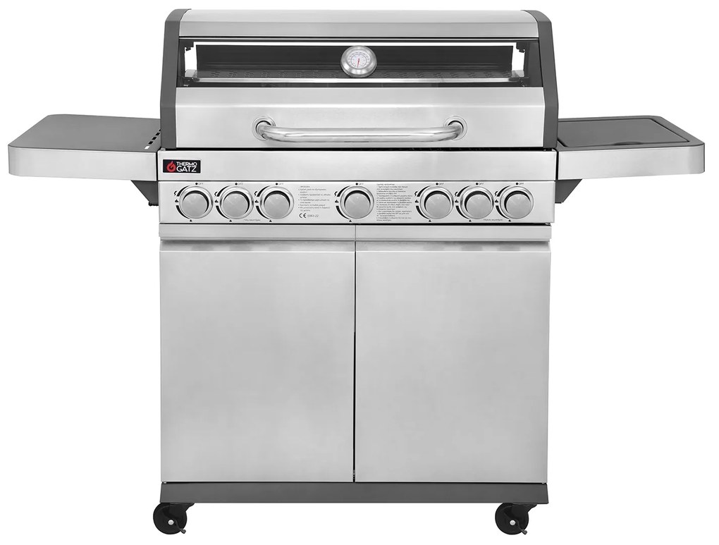 Thermogatz Ψησταριά Υγραερίου GS Grill View 5+1+1 Inox με 5 Εστίες και Πλαϊνό Μάτι (03.313.334)