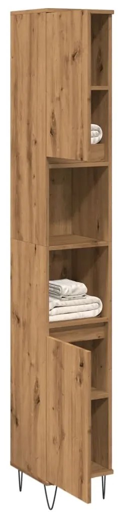 Ντουλάπι μπάνιου Δρυς τεχνίτης 30x30x190 cm Κατασκευασμένο ξύλο