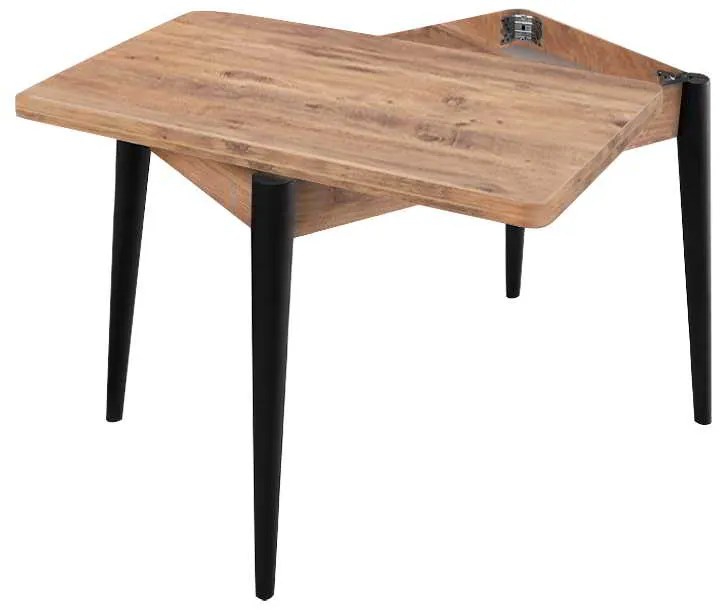 Τραπέζι Dolunay Megapap επεκτεινόμενο χρώμα atlantic pine - μαύρο 100x60(120x100)x79,5εκ.