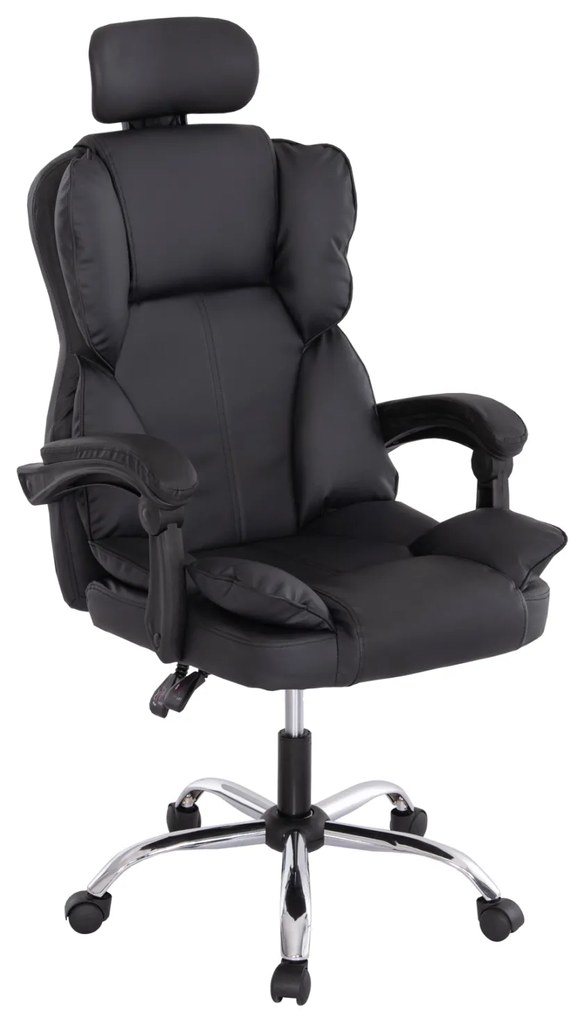 ΚΑΡΕΚΛΑ ΓΡΑΦΕΙΟΥ OCTAVIUS HM1202 ΜΑΥΡΟ PVC-ΜΕΤΑΛ.ΧΡΩΜΙΟ ΒΑΣΗ 63x73x129Υεκ