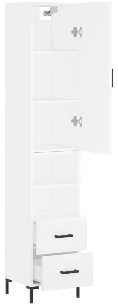 vidaXL Ντουλάπι Λευκό 34,5 x 34 x 180 εκ. από Επεξεργασμένο Ξύλο