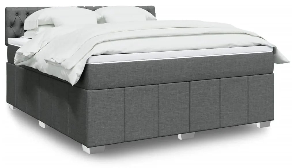 ΚΡΕΒΑΤΙ BOXSPRING ΜΕ ΣΤΡΩΜΑ ΣΚΟΥΡΟ ΓΚΡΙ 180X200 ΕΚ ΥΦΑΣΜΑΤΙΝ 3287155