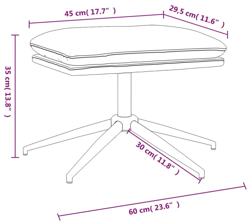 vidaXL Υποπόδιο Μπλε 60x60x35 εκ. Υφασμάτινο