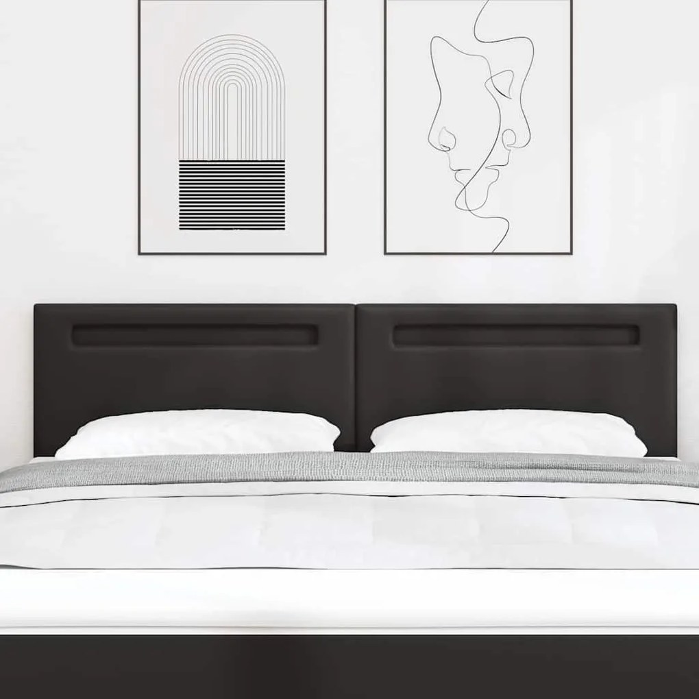 vidaXL Κεφαλάρι Επιτοίχιο με κεφαλάρι Μαύρο 180 cm PVC