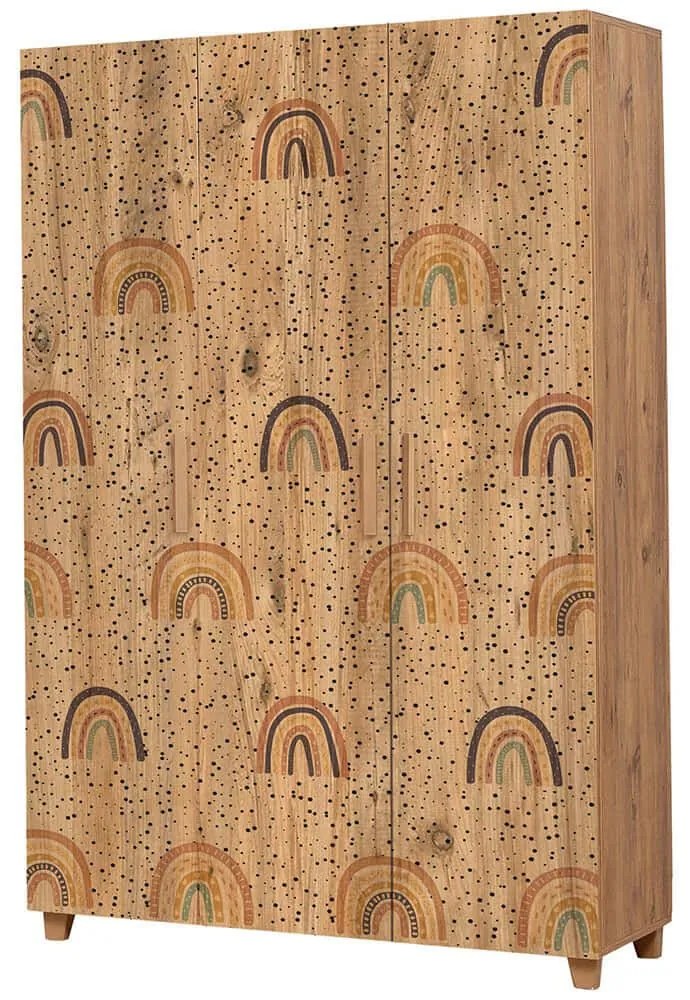 Ντουλάπα Παιδική Τρίφυλλη Leva Hedera Rainbow 863SPH4240 120x48x189cm Multi Three Door