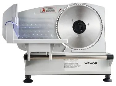 VEVOR Meat Slicer, 150W Electric Deli Slicer Machine with 170 mm Sharp Blade, Home Meat-Slicer with 65-90 RPM Slicing Speed, 0-15 mm Adjustable Thickness, for Frozen Meat, Ham, Baguett &amp; Prime Steak