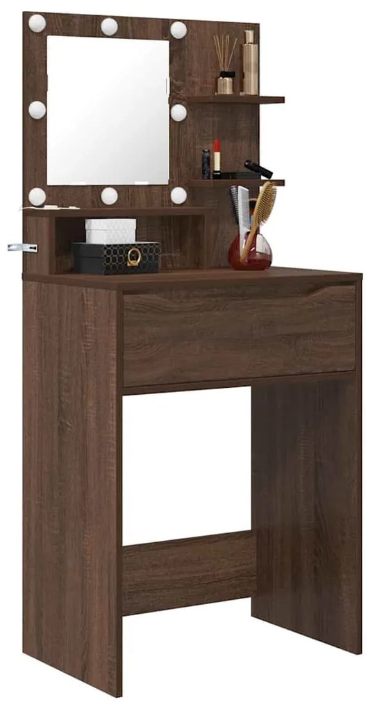 vidaXL Τραπέζια Ντυσίματος Κρεβατοκάμαρας Καφέ δρυς 80 x 39,6 x 135 εκ