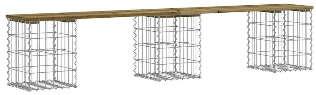 vidaXL Παγκάκι Κήπου Συρματοκιβώτιο 203x31x42 εκ. Εμποτ. Ξύλο Πεύκου