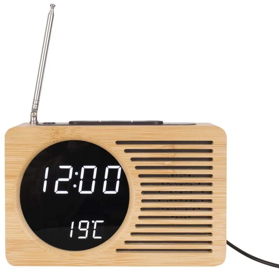 Ρολόι Επιτραπέζιο - Ξυπνητήρι Retro Radio KA5719 16x10x7cm Natural-Black Karlsson Bamboo