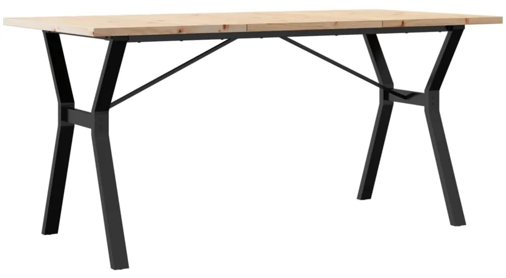 vidaXL Τραπέζι Τραπεζαρίας Πλαίσιο Y Μασίφ Πεύκο/Ατσάλι