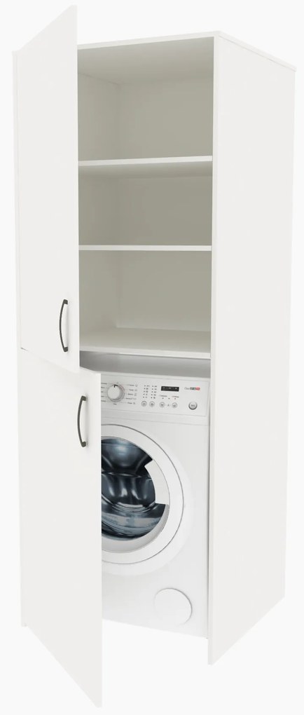 Ντουλάπι μπάνιου για πλυντήριο &quot;Laundry&quot; σε χρώμα λευκό 70x70x190