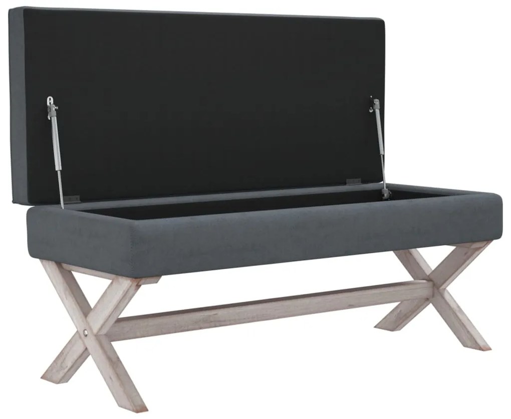 vidaXL Σκαμπό Αποθήκευσης Σκούρο Γκρι 110 x 45 x 49 εκ. Βελούδινο