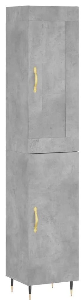 vidaXL Ντουλάπι Γκρι Σκυροδέματος 34,5x34x180 εκ. Επεξεργασμένο Ξύλο