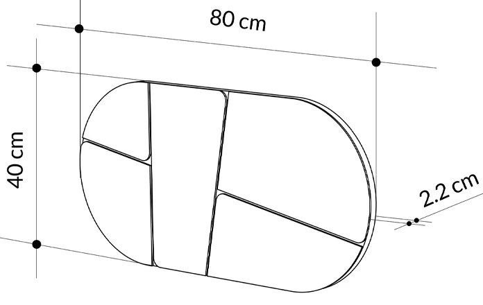 Καθρέπτης τοίχου Otis Megapap χρώμα μαύρο 80x2,2x40εκ.