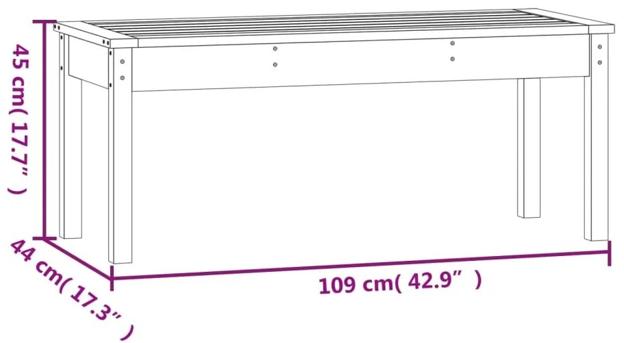 Παγκάκι Κήπου Γκρι 109 x 44 x 45 εκ. από Μασίφ Ξύλο Πεύκου - Γκρι