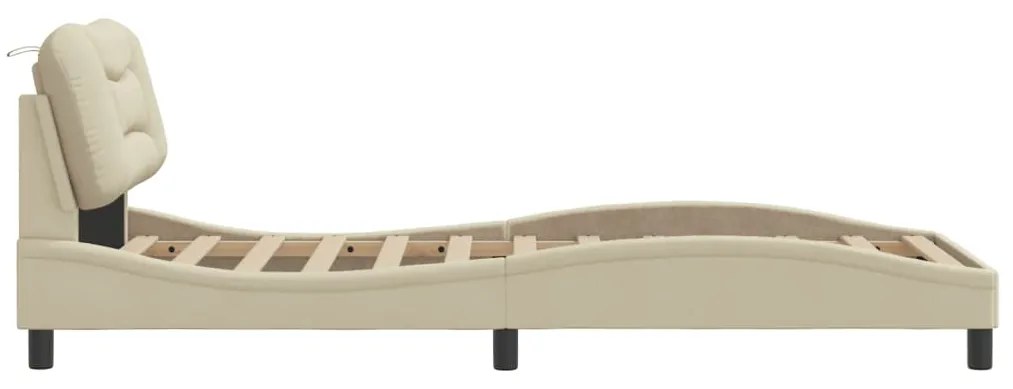 vidaXL Πλαίσιο κρεβατιού χωρίς στρώμα Hvar Κρέμα 80x200 cm Ύφασμα